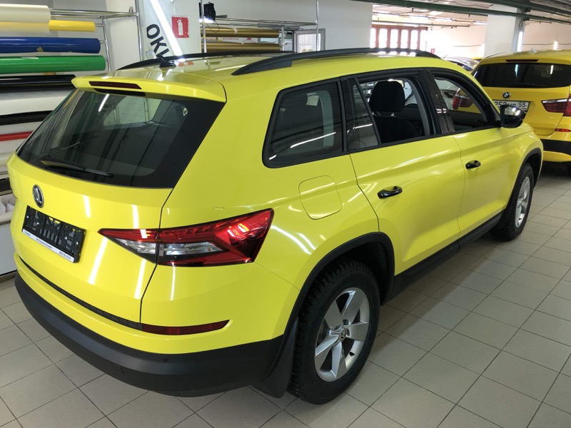 Skoda Kodiaq сменить цвет авто на желтый